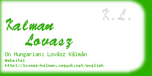 kalman lovasz business card